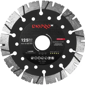 Vrtačka Diamantový kotouč Grand 125 mm 22,2 mm, Dnipro-M