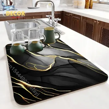 Protiskluzová podložka Mramorová protiskluzová kuchyňská podložka | bytové doplňky - 12 , 40x60cm - bahno z rozsivek