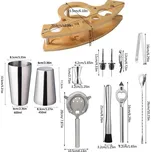 Nerezový shaker set na koktejly | barmanská sada, barové nástroje - B 600x450 11pcs