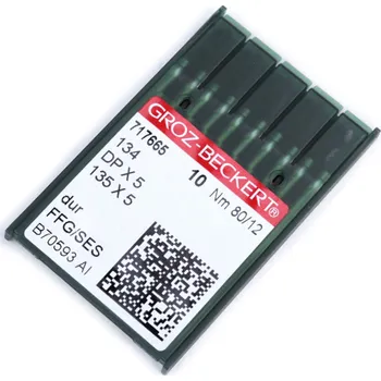 Nástroj na niť a příze Strojové jehly do průmyslových strojů Groz - Beckert na úplet 70; 80; 90, velké, 2 (80) nikl