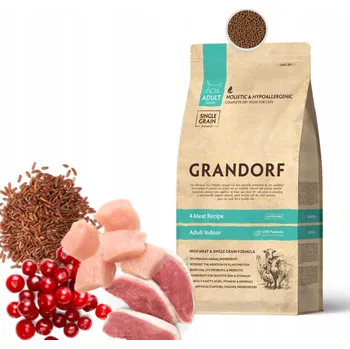 Krmivo pro kočku Suché krmivo pro kočky GRANDORF 4 MEAT 4 MASA INDOOR 2 KG