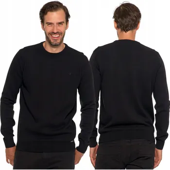 Pánský svetr Pánský bavlněný svetr elegantní klasický černý moderní bavlna MORAJ XL