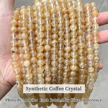 Dětské navlékací korálky Křišťálové korálky | šperky - Kávový krystal , 8 mm cca 47 ks