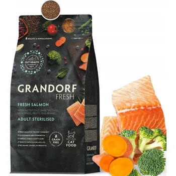 Krmivo pro kočku Grandorf čerstvé sterilizované krmivo pro kočky s lososem 2 kg