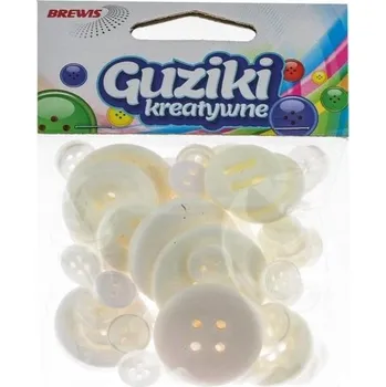 Knoflík Kreativní plastové Knoflíky Brewis bílé 40 g