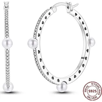 Náušnice Stříbrné kruhové náušnice se zirkonem | šperky 2 ks - JFE384