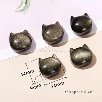 Přívěsek Přívěsek z obsidiánu | šperk - Zlatá kočka