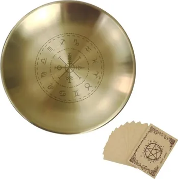 Talíř Nerezová dekorační miska 14cm s pergamenem | talíř 1+10 ks - D