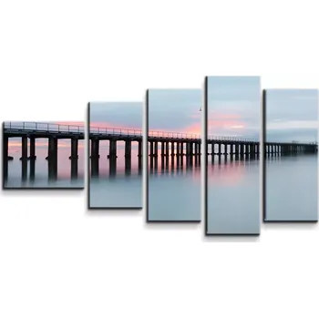 Obraz Sablio Obraz - 5-dílný Molo s červánky - 100x60 cm