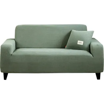 Napínací potah Elastický potah na sedačku geometrický design | dekorace - Hrášková zelená , 5 míst k sezení