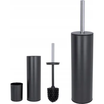 SZCZOTKA DO WC łazienkowa toaletowa stojak do koupelny, toaletní, stojací, grafitový s nádobou