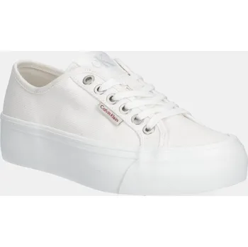 Dámské tenisky Tenisky Calvin Klein Jeans VULC FLATFORM CTN LOGO TAG YW0YW01838 bílá 00X, EUR 40
