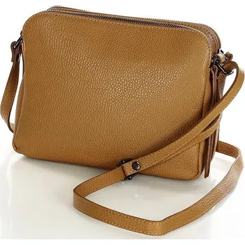 Kabelka MARCO MAZZINI camel dvoukomorová kožená kabelka L156p Velikost: ONE SIZE