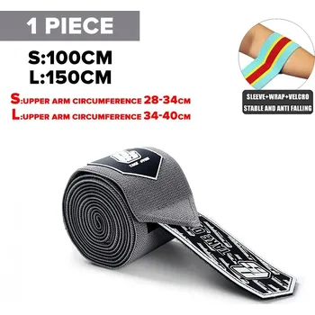Loketní bandáž na posilování | sportovní vybavení - II-Šedá , 100 cm x 8 cm (39 palců)