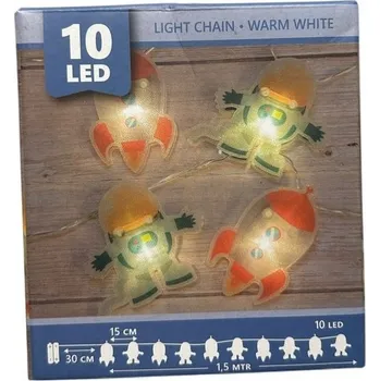 Vánoční dekorace Dekorativní světelný řetěz, 1,5 m, 10 LED diod - kosmické rakety