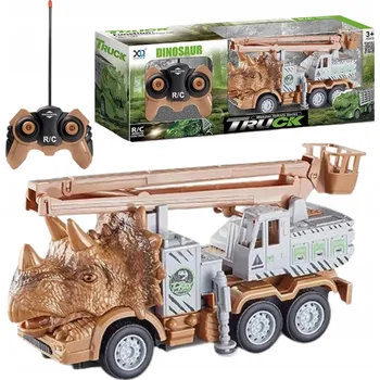 RC model auta AUTO NÁKLADNÍ ZÁVOĎÁK NA DÁLKOVÉ OVLÁDÁNÍ DINOSAURUS HUDBA KOŠÍK HASIČSKÉ AUTO S OVLADAČEM RC