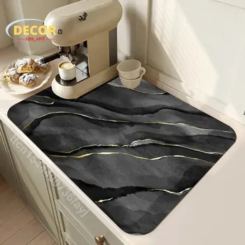 Protiskluzová podložka Mramorová protiskluzová kuchyňská podložka | bytové doplňky - 15 , 40x60cm - bahno z rozsivek