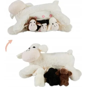 Obraz PLYŠÁK OVCE MÁMA S MLÁĎATY + TŘI MALÉ MAGNETICKÉ OVEČKY