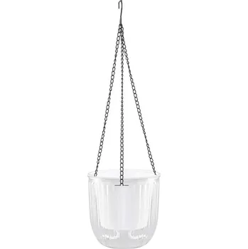 Samozavlažovací závěsný květináč plastový | truhlík 1+1 ks - Jasný , S