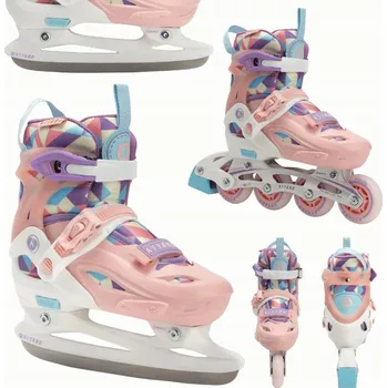 Kolečkové brusle DĚTSKÉ Kolečkové brusle a lední brusle 2W1, nastavitelné velikosti 30-33 a 34-37