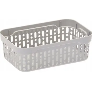 Úložný box KOŠÍK ORGANIZÉR AŽUROVÝ MORSETTA SVĚTLE ŠEDÝ 17,5×11,5×6 cm XS