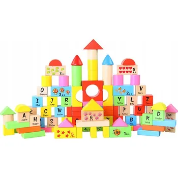 Dřevěná hračka Aga4Kids K14630 dřevěné Stavebnice 100 dílků