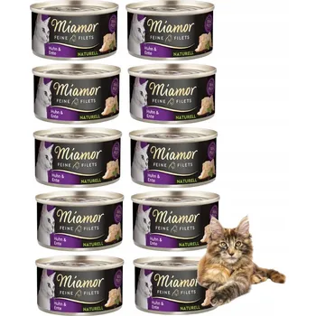 Krmivo pro kočku Miamor FeineFilets Naturelle Krmivo pro Kočky Kuře a Kachna v omáčce Sada 10x80g