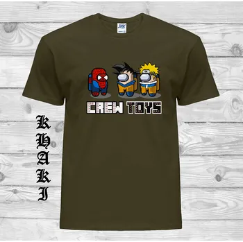 Pánské oblečení panske-levne-bavlnene-tricko-potisk-Crew-Toys-Among-Us Barva: Khaki, velikost: M