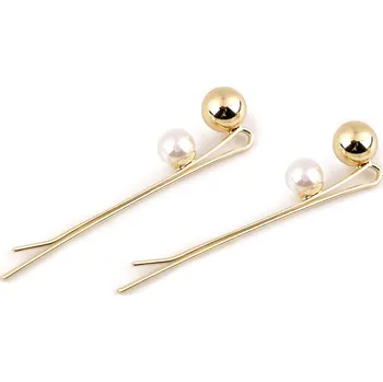 Sponky do vlasů / pinetky s perlou Varianta: zlatá sv., Balení: 2 ks