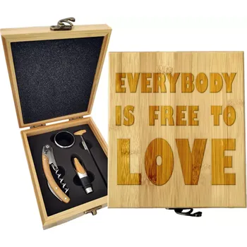 Víno Sablio Dárková sada na víno Everybody is free to love: 147×168×49 mm