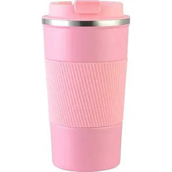 Termohrnek Nerezový cestovní termohrnek | nádobí - růžové c , 351–400 ml