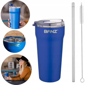 Termohrnek Termohrnek 530 ml s kovovým brčkem a čisticím kartáčkem BANZ