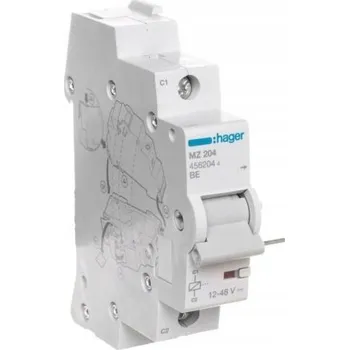 Jistič Hager Spouštěcí modul 12-24V DC 24-48V AC pro jističe MCB, proudové chrániče RCCB a kombinované chrániče RCBO