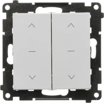 vypínač Tlačítko žaluziové třípolohové 2 násobné – tlačítko, řazení 1/0-0-1/0, 10, Simon 55 TZP2.01/114, šedá světlá