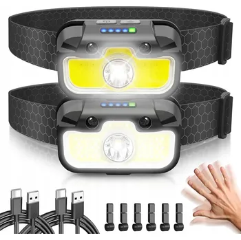 Čelovka HYTED Čelovka LED USB C 2000 Lumenů IPX5 Vodotěsná 2 Kusy