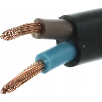 elektrický kabel Plochý elektrický kabel OMYp 2x0,75 mm2 černý, 1 m