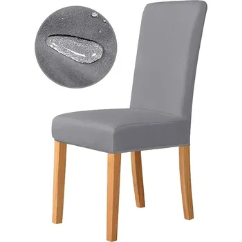 Potah na židli Elastický potah na židli voděodolný | bytové doplňky - Voděodolná stříbrná , 1 kus