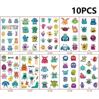 Tetování 10 listů Dětské voděodolné tetování – sada mini obtisků | Tetovačky pro děti, Dočasné tetování - ZS318-(17)-10PCS