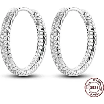 Náušnice Stříbrné kruhové náušnice se zirkonem | šperky 2 ks - JFE188