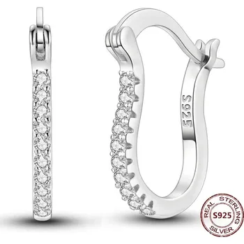 Náušnice Stříbrné kruhové náušnice se zirkonem | šperky 2 ks - JFE340