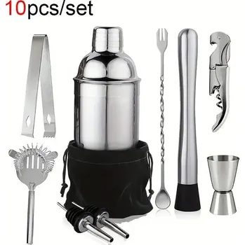 Shaker Nerezový shaker set na koktejly | barmanská sada, barové nástroje - 550ml 10pcs