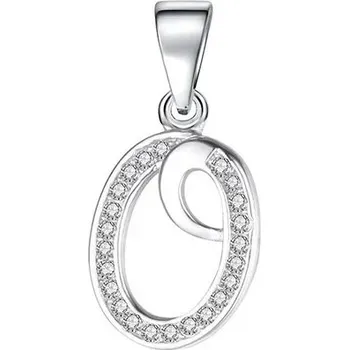 Přívěsek Stříbrný přívěsek písmeno se zirkony | šperk - Přívěsek O