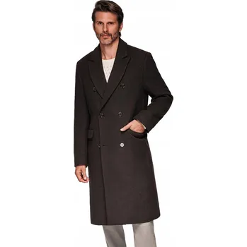 Pánský zimní kabát Ombre pánský kabát hnědý klasický pod kolena OM-COWC-0133 velikost XL