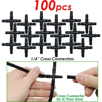 Zavlažovač Plastová spojka pro kapkovou závlahu | zahradní doplněk | zavlažovací příslušenství - KSL01-158-100 ks , 1/4''