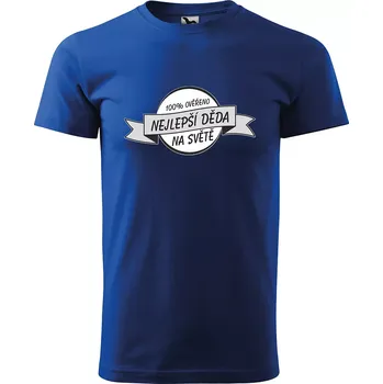 Sablio Tričko s potiskem Nejlepší děda na světě - ověřeno - modré 3XL