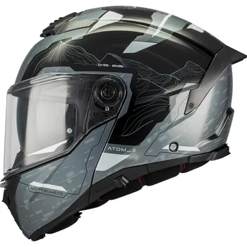 Helma na motorku MT Helmets Výklopná helma na motorku MT Atom 2 SV Highlands C2 černo-šedá L