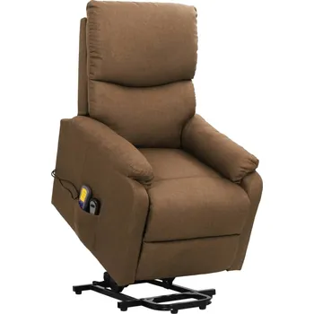 Masážní křeslo Zvedací masážní křeslo taupe textil Hnědošedá329757