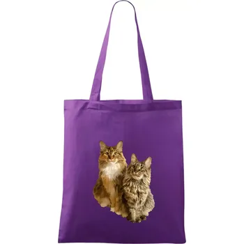 Kočky vectorizované (Moňas) - Taška bavlněná - 42 x 38 cm ( Fialová )
