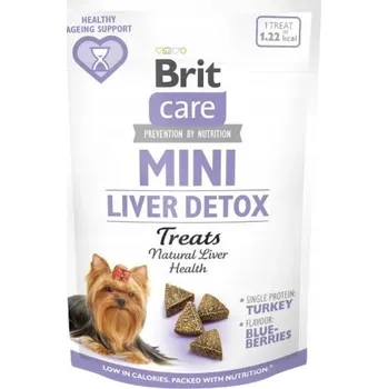 Pamlsek pro psa BRIT CARE MINI TREATS LIVER DETOX 50 g Polovlhké Monoproteinové Krůta