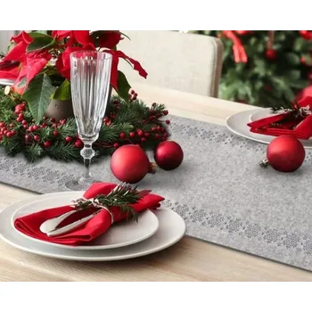 Obraz Běžec na stůl odstíny šedé 150 x 40 cm